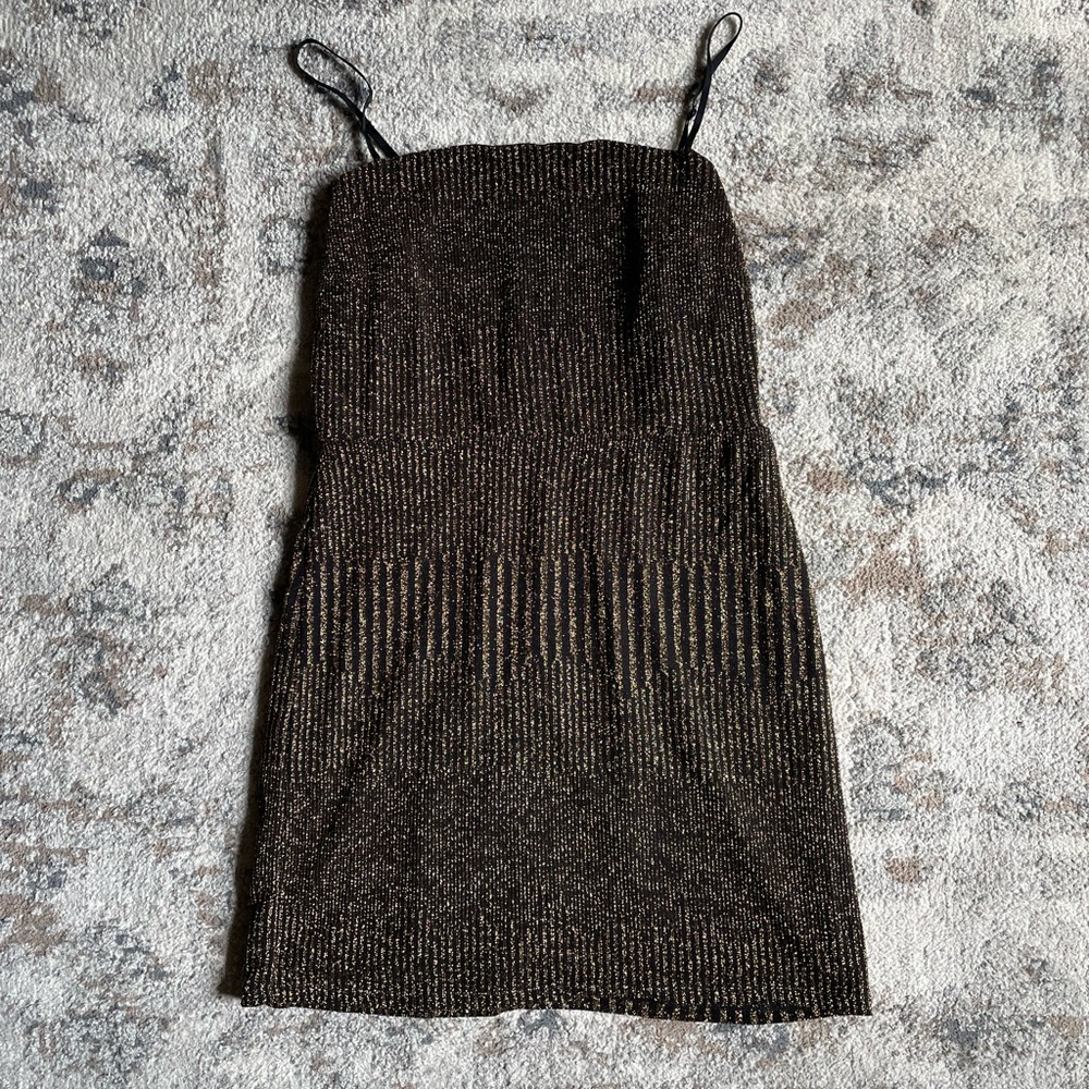 Alter’d State Black and Gold Sparkle Dress